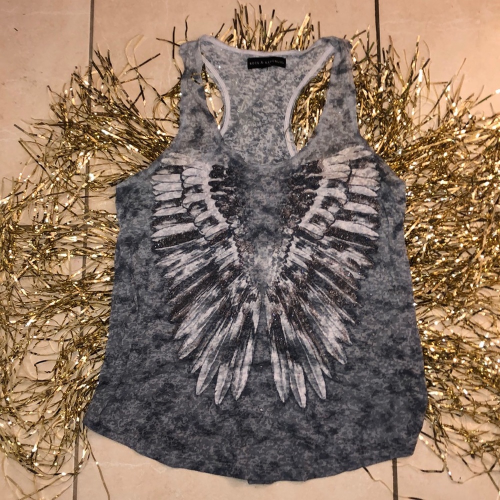 Rock & Republic Racerback Angel Wing Tank